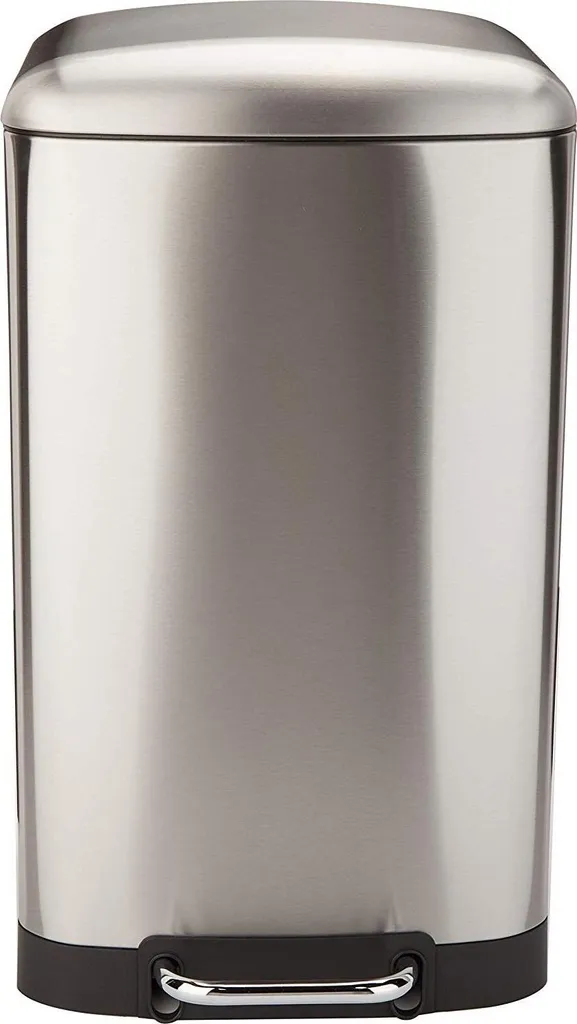 Poubelle de cuisine 40L design inox pour tri des déchets ménagers