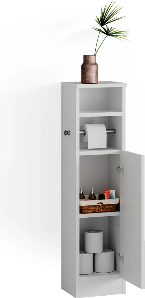 Vicco Mobiletto Bagno Enga Bianco 23x90 cm | Armadietto Salvaspazio - 7