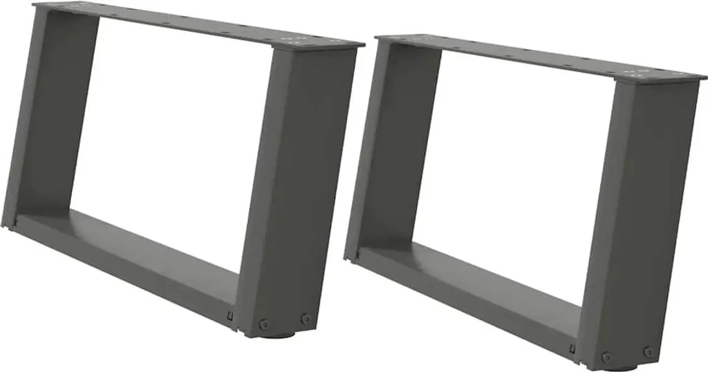 vidaXL Gambe del tavolino a U 2 pz. Antracite 60x(30-31) cm Acciaio