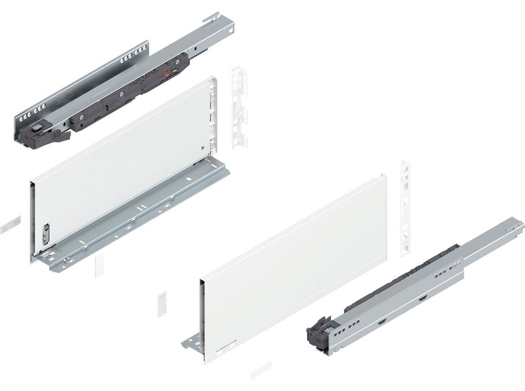 Blum Legrabox pure H C Schubladenschienen Set | 1 Paar, 40kg 450mm | Tip On Vollauszug, seidenweiß