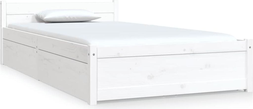 vidaXL Bett mit Schubladen Weiß 90x190 cm
