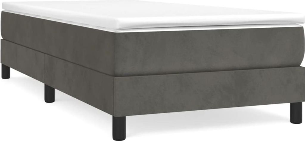 Boxspringbett mit Matratze Dunkelgrau 100x200 cm Samt