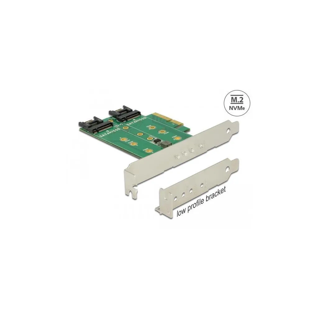 Adattatore M.2 PCIe DeLOCK 89518: Controller 3x M.2 SATA/NVMe Low Profile - 2