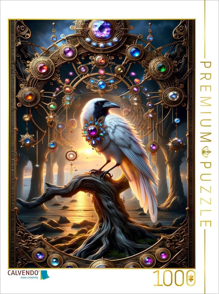 CALVENDO Puzzle Magie des weißen Raben | 1000 Teile Lege-Größe 64x48cm Foto-Puzzle für glückliche Stunden