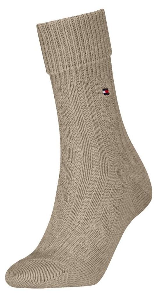 Damensocken mit Kabelmuster - Sand - 35-38