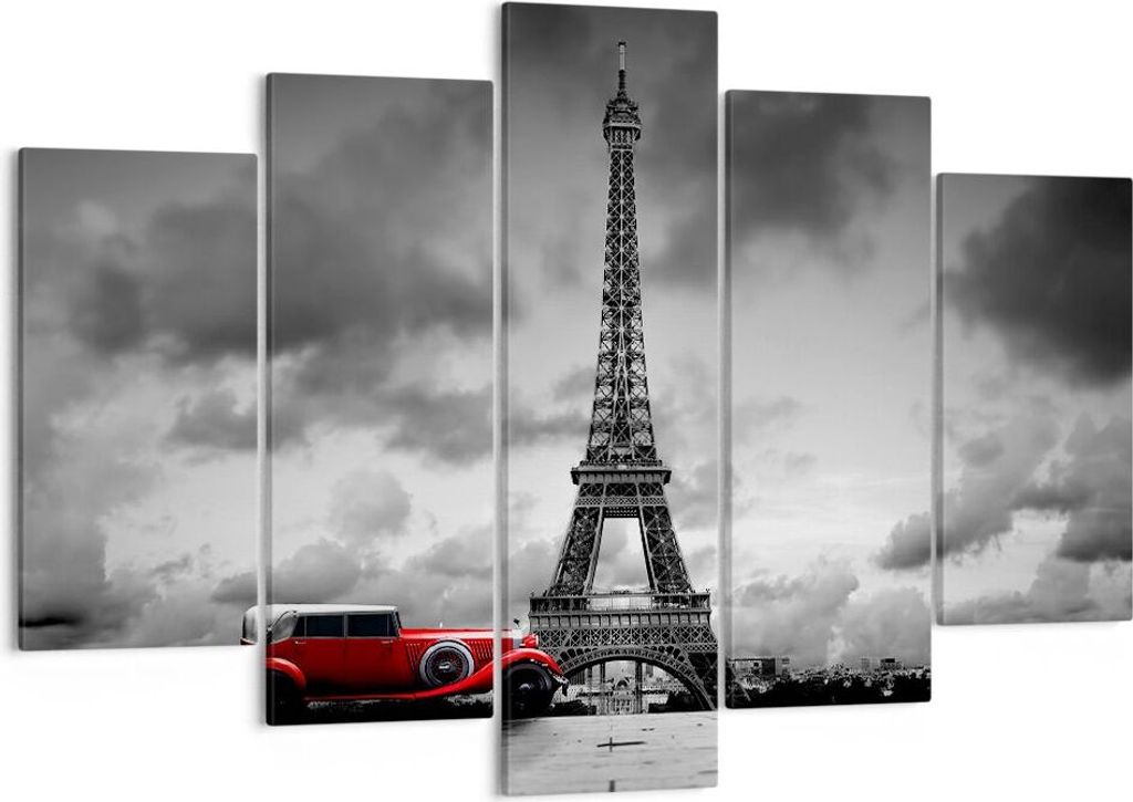 Bild auf Leinwand - Leinwandbild - Auto Eiffle Paris Stadt Produktbild 