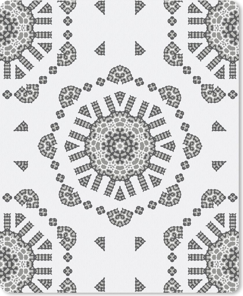MuchoWow Mauspad Mousepad Mandala - Muster - Schwarz und Weiß 30x40 cm - Mousepads - Maus Mat - Pad - Mausunterlage - Mausmatten