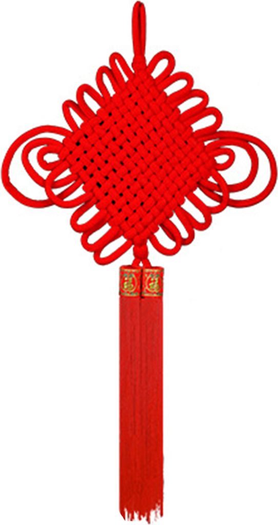 Roter Samtknoten-Anhänger zum chinesischen Neujahr, Symbol der Wiedervereinigung, Glück, handgewebt, beste Wünsche, chinesischer Knoten L