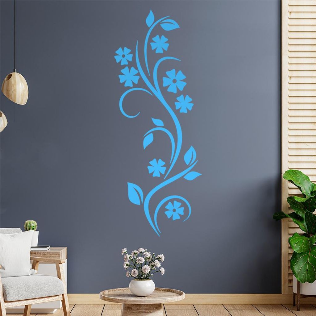 Kleine Blüten - Ranke Wandtattoo in 6 Größen - Wandaufkleber Wall Sticker - Dekoration, Küche, Wohnzimmer, Schlafzimmer, Badezimmer