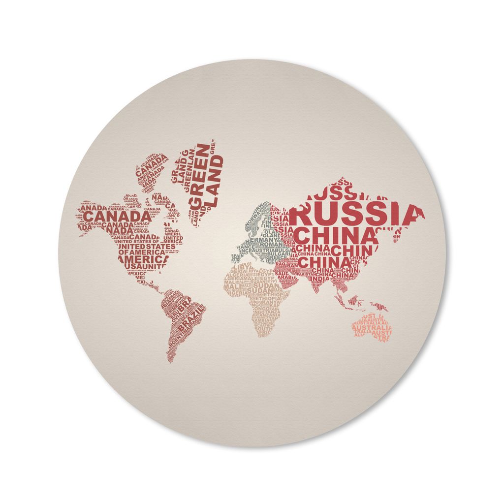 MuchoWow Mauspad Mousepad Weltkarte - Farben - Buchstaben 40x40 cm - Mousepads - Maus Mat - Pad - Mausunterlage - Schreibtisch Accessoires