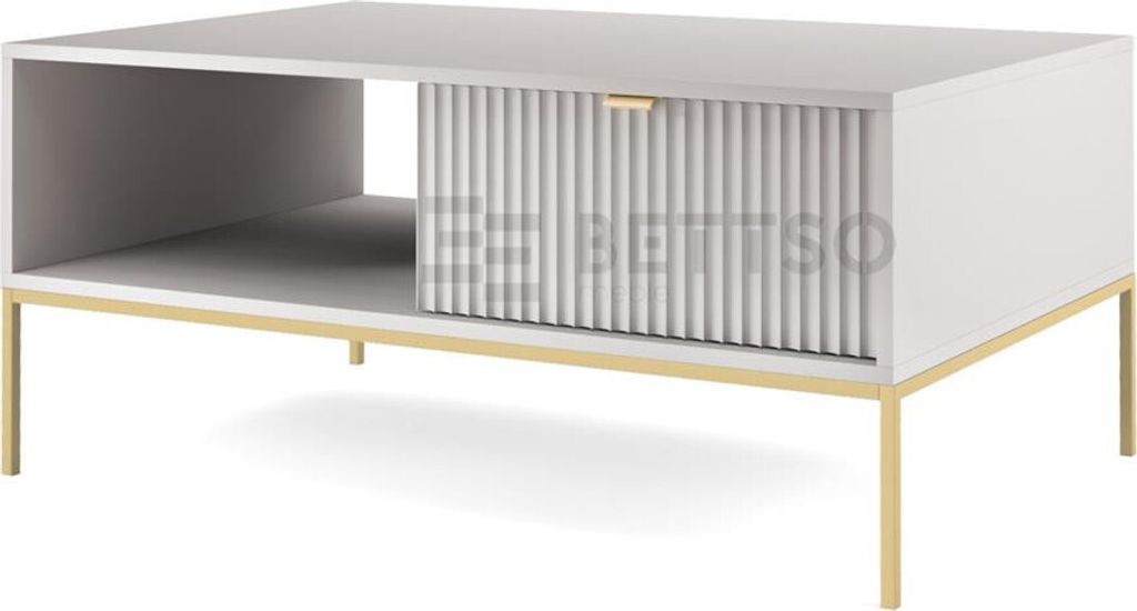 BETTSO Couchtisch Kaffetisch mit Ablage und Geriffelt Produktbild 