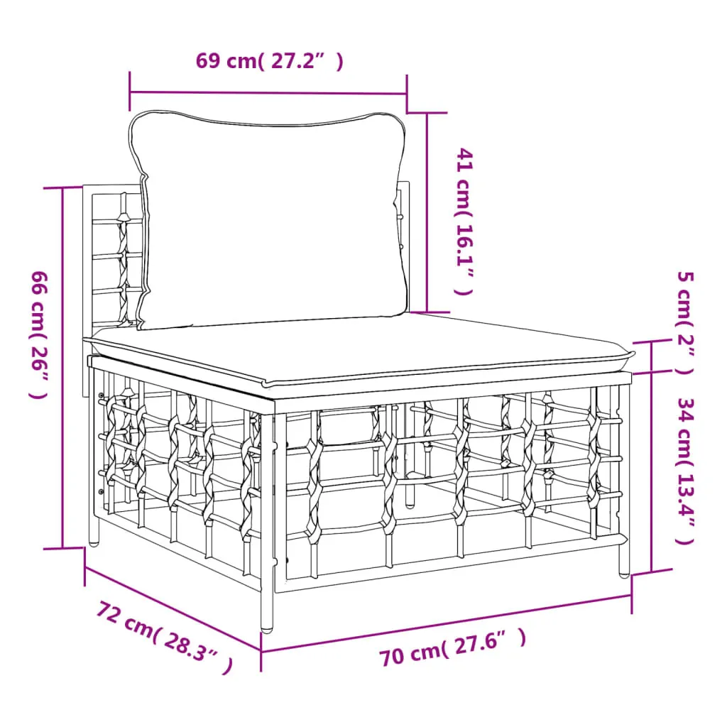 Divano Esterno Comodo per Famiglia Poly Rattan Grigio | The Living Store - 7