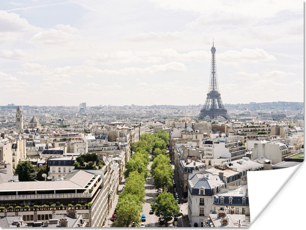 MuchoWow Poster Pariser Skyline 160x120 cm - Foto Plakat