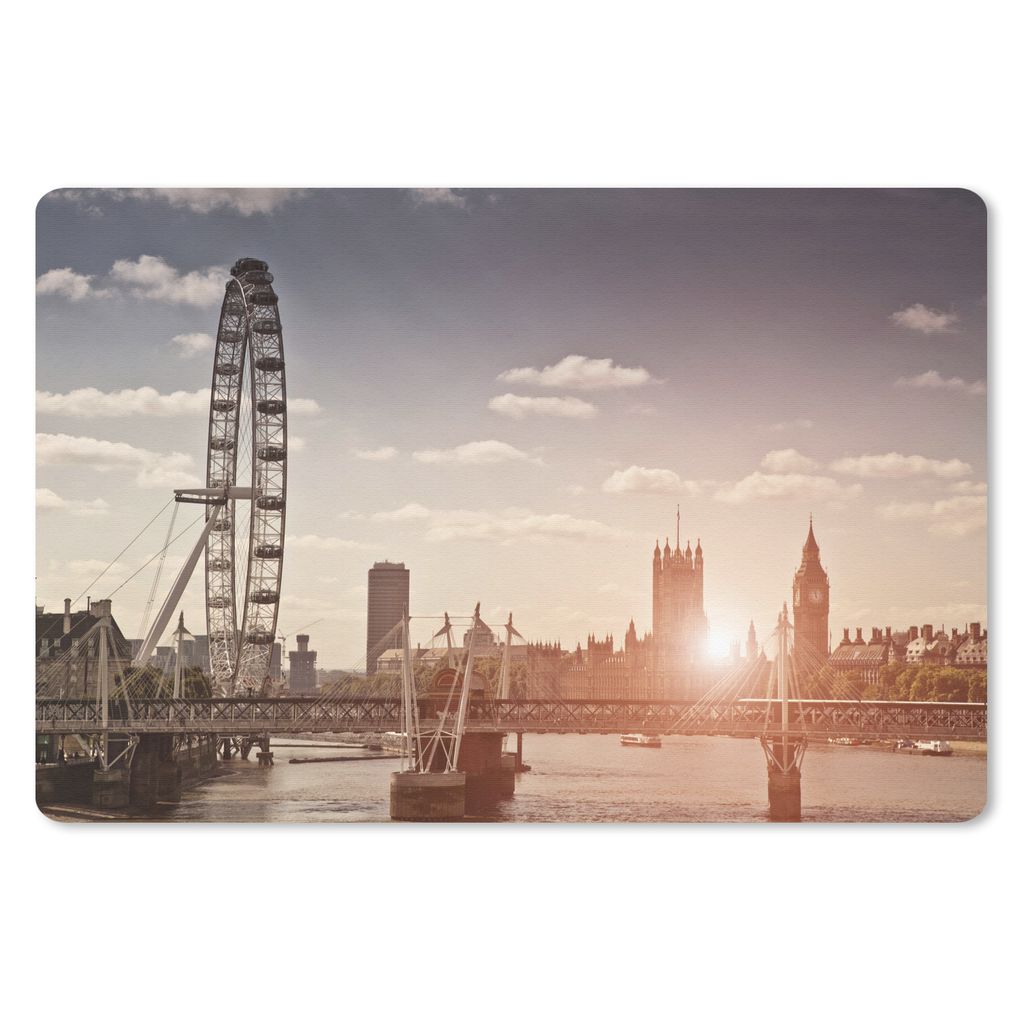 MuchoWow Mauspad Mousepad London Eye - England - Big Ben 27x18 cm - Mousepads - Maus Mat - Pad - Mausunterlage - Büroartikel - Desk Matten
