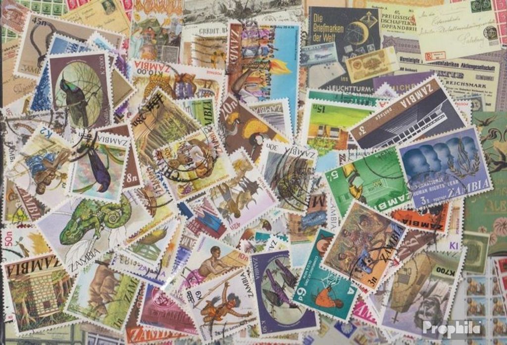 Briefmarken Sambia 500 verschiedene Marken Produktbild 