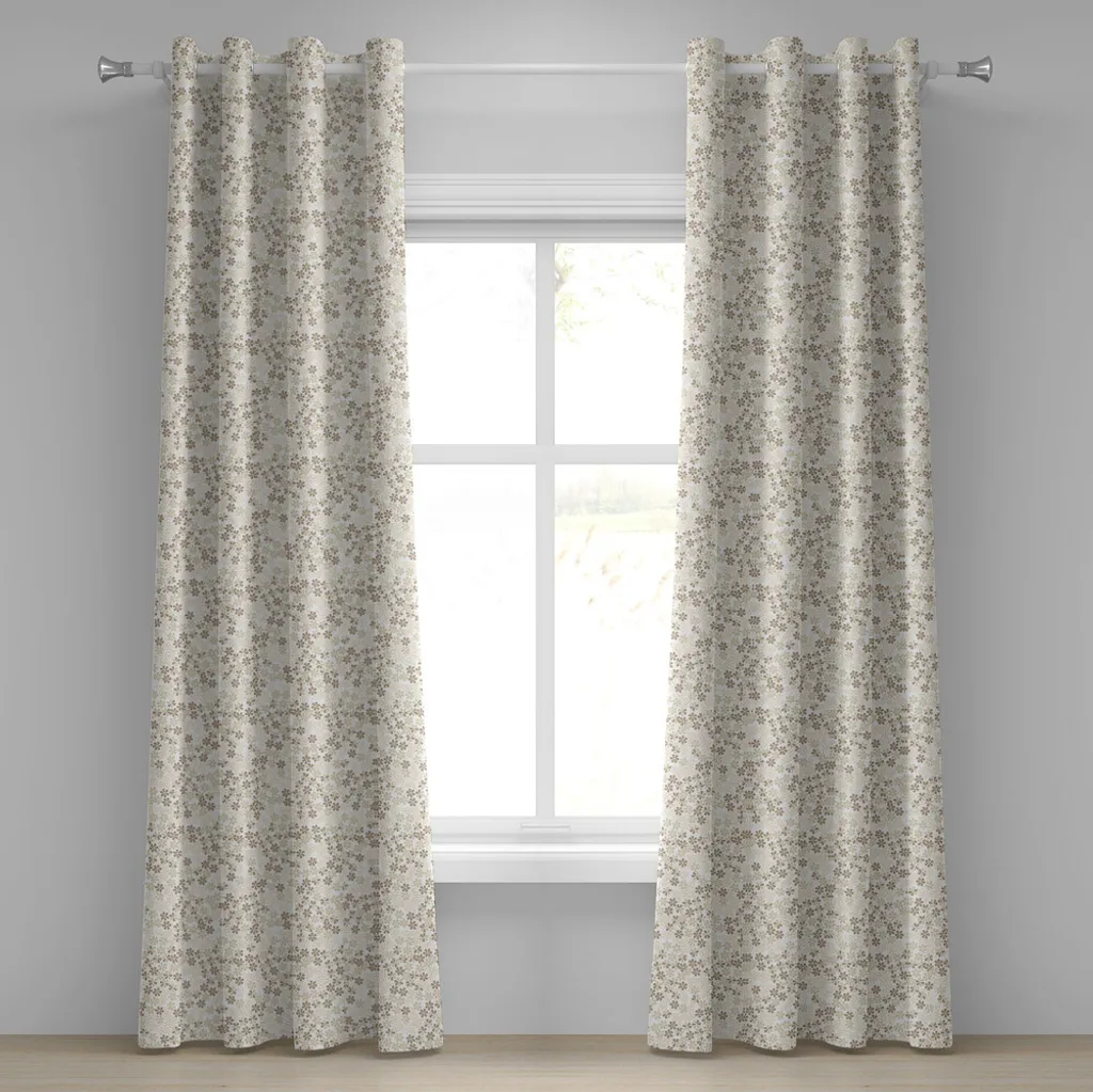 Rideau à œillets fleur ABAKUHAUS motif floral monochrome 280 x 245 cm