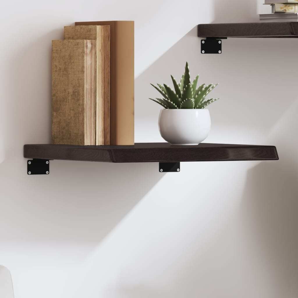 (Robust Möbel)Wandregal - modernes Design - Hängeregal/Küchenregal - Dunkelbraun 40x40x(2-4)cm Massivholz Eiche Behandelt DE977833 - Wandregale