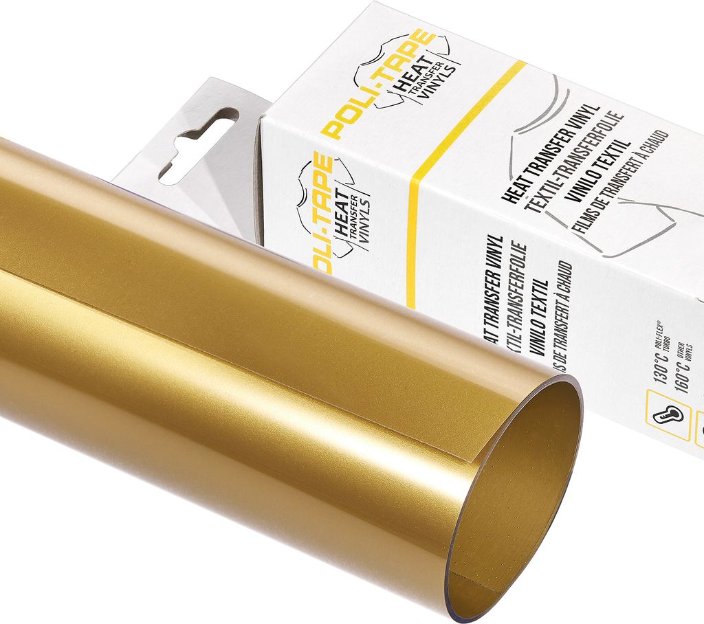 Poli-Tape Turbo, Hitzebeständige Vinylrolle, Geflocktes Wärmeübertragungsvinyl, Weiß, Einfarbig, 60 °C, 500 mm