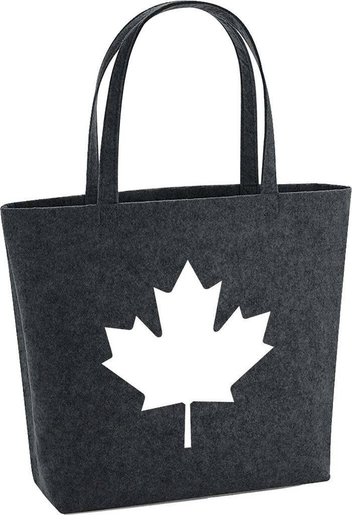 Huuraa Filzshopper Ahornblatt Kanada 22 Liter Charcoal Melange Filztasche Geschenkidee