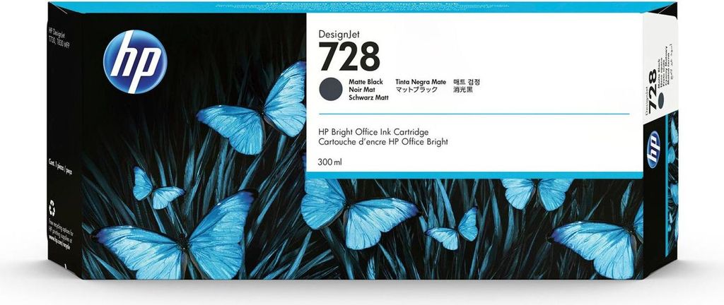 HP 728 300 ml Matte Black DesignJet Ink Cartridge Cartuccia Immagine del prodotto 