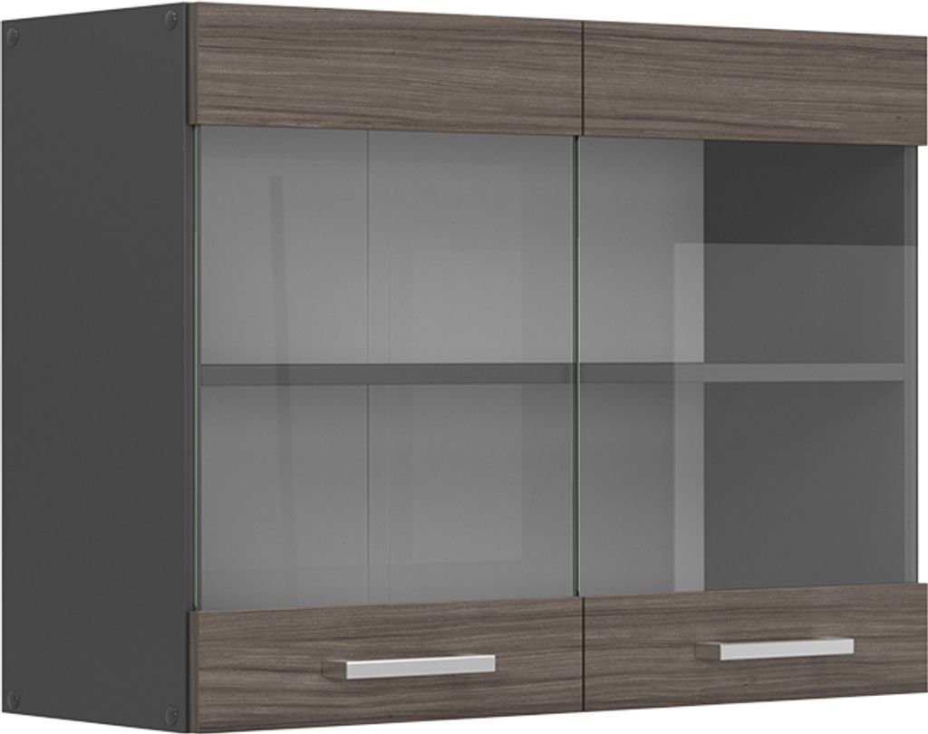 Küchenglasschrank Vicco R-Line Edelgrau 80 cm, Model 53609
