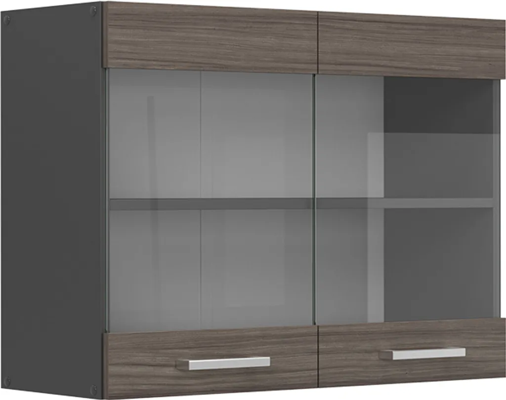Armoire en verre Vicco R-Line Gris noble 80cm Model 53609 pour cuisine