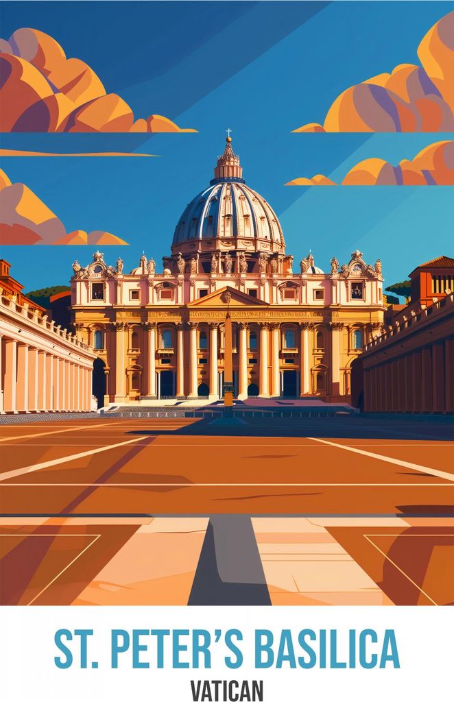Plakat 67,5x95cm Petersdom, Vatikan