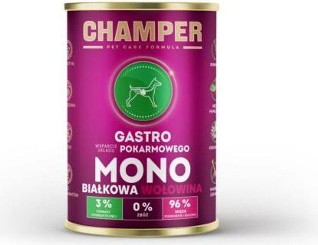 CHAMPER Gastro Monoprotein Beef - Nassfutter für Hunde - 400g