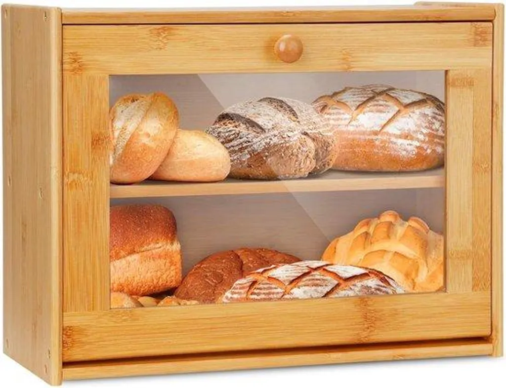 Bac de cuisine à deux étages avec fenêtre acrylique pour aliments secs