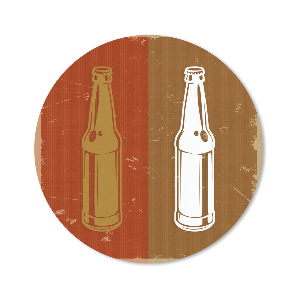 MuchoWow Mauspad Mousepad Flasche - Vintage - Einfach 30x30 cm - Mousepads - Maus Mat - Pad - Mausunterlage - Tischunterlage - Schreibtischmatten