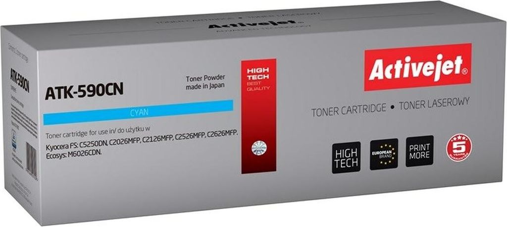 Activejet ATK-590CN Toner (Ersatz für Kyocera TK-590C; Produktbild 