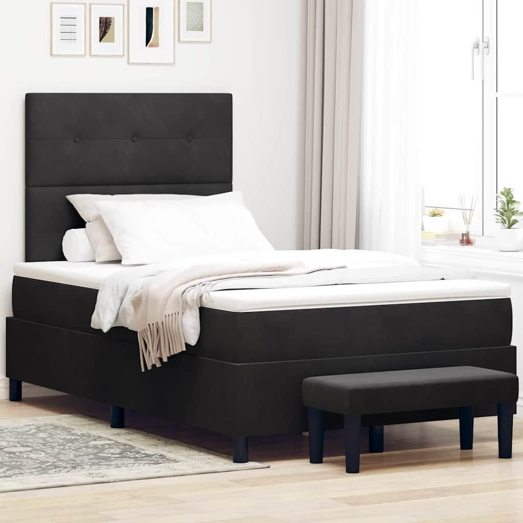 Maison Exclusive - Boxspringbett mit Kopfteil Schwarz 190 x 120 cm Samt