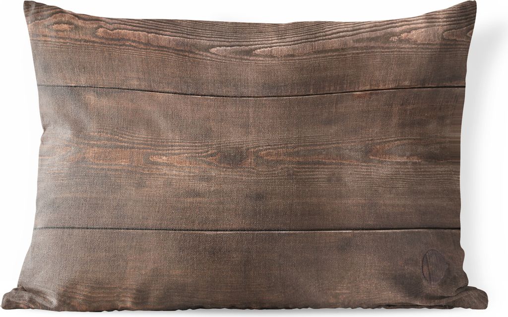 MuchoWow Outdoor Kissen - Nahaufnahme eines dunklen hölzernen Hintergrunds - 60x40 cm - Wetterfest - Lounge Kissen - Zierkissen - Kissen für In...