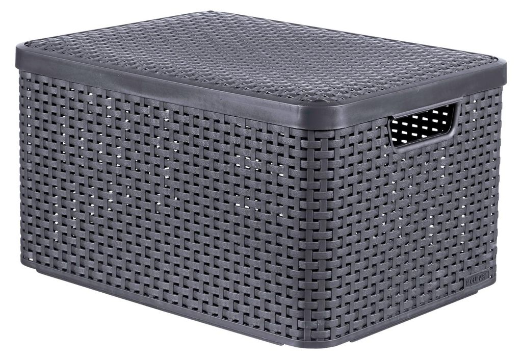 Curver Style L, Aufbewahrungskorb, Grau, Rattan, Einfarbig, Produktbild 