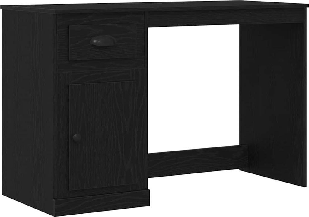 Schreibtisch mit Speicher Schwarz Eichen-Optik 50 x 115 x 75 cm