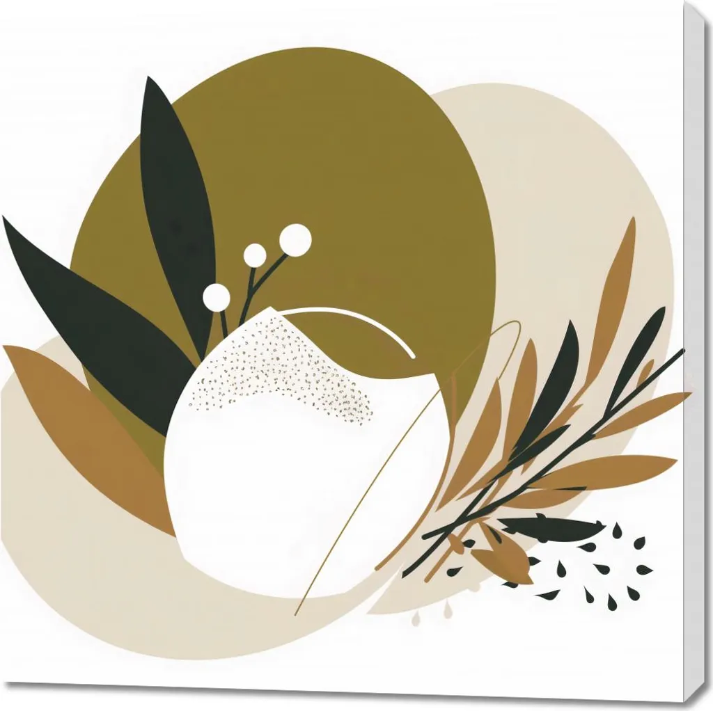 Image 90 x 90 cm Essence Botanique - Tableau Carré Décoration Nature