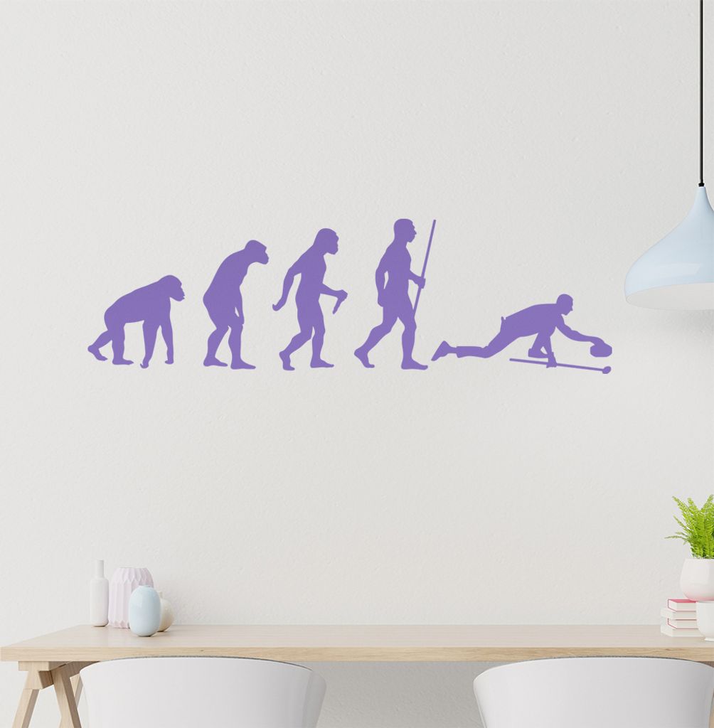 Curling Spieler Evolution Wandtattoo Wandaufkleber Wall Sticker - Dekoration, Küche, Wohnzimmer, Schlafzimmer, Badezimmer