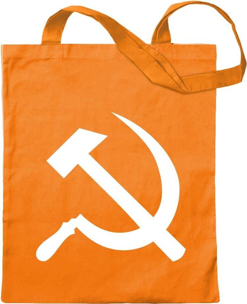 Kiwistar - Baumwolltasche - mandarin - Hammer und Sichel - Tragetasche Stoffbeutel Umhängetasche Langer Henkel