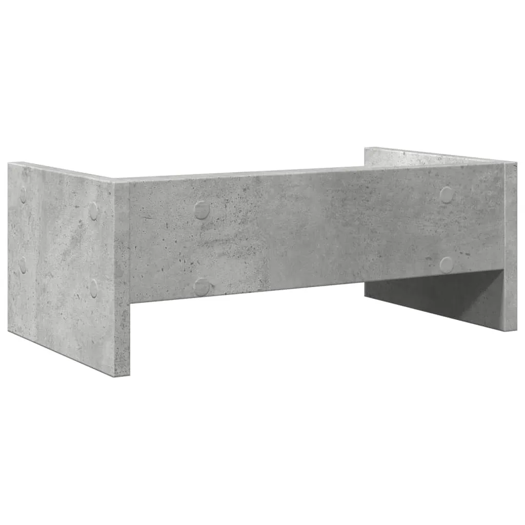 Support Moniteur Gris Béton 42 cm - Finition Bois Composite Durable