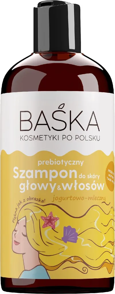 BAŚKA Shampoo Prebiotico 500ml - Trattamento Cute Sensibile Yogurt