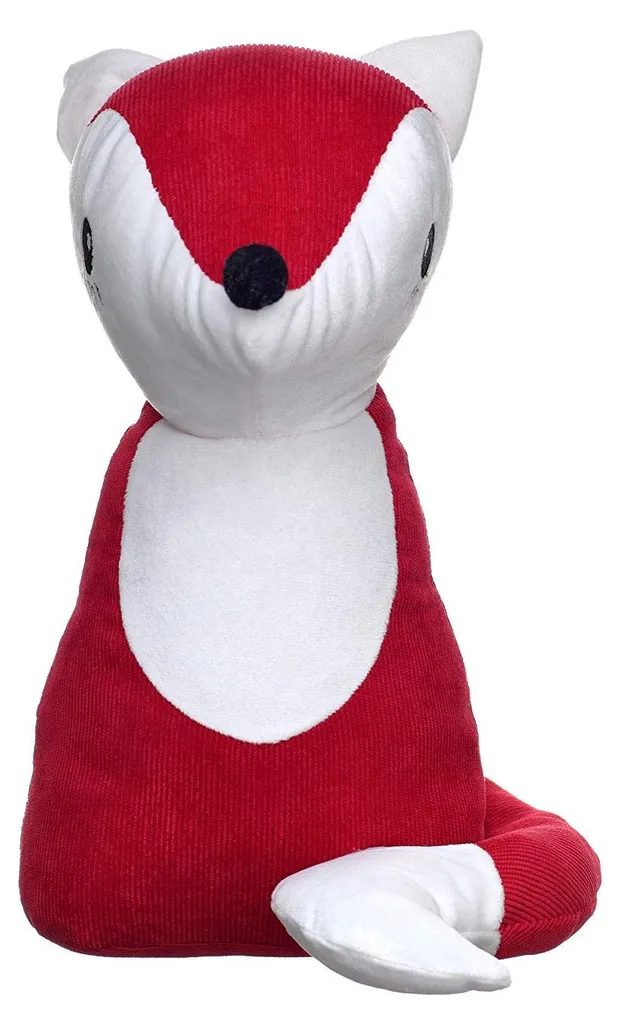 Butoir de porte animal Renard rouge et blanc - Tissu lesté déco 25 cm