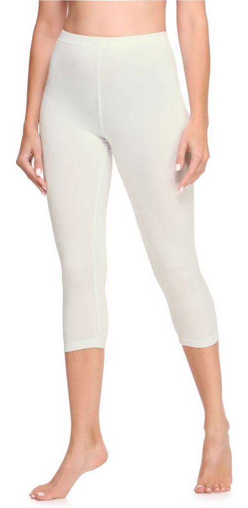 Ladeheid Legging Court Femme LA40-131 – Coton Stretch Confort Taille Haute, Made In Pologne