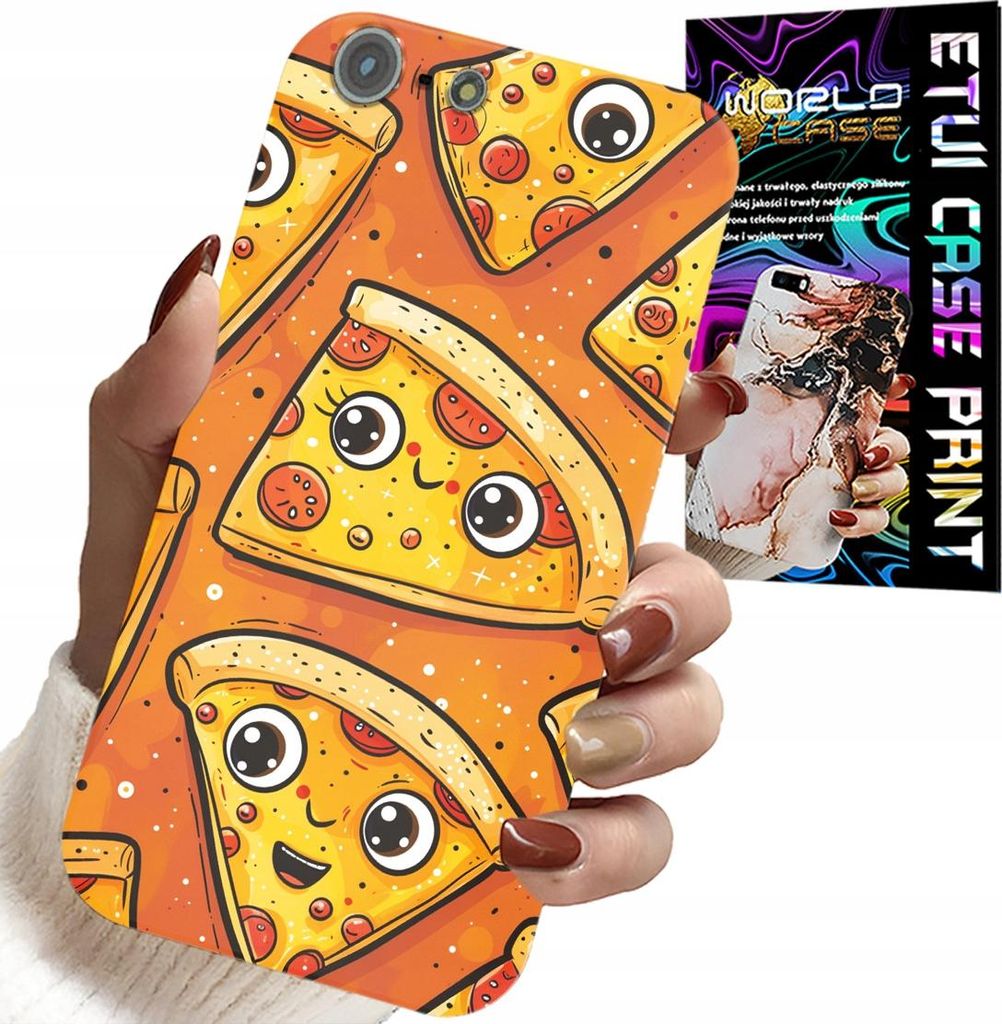 Hülle Für Iphone 5 / 5S / 5C - Süsse Lächelnde Pizzen Hülle + Glas