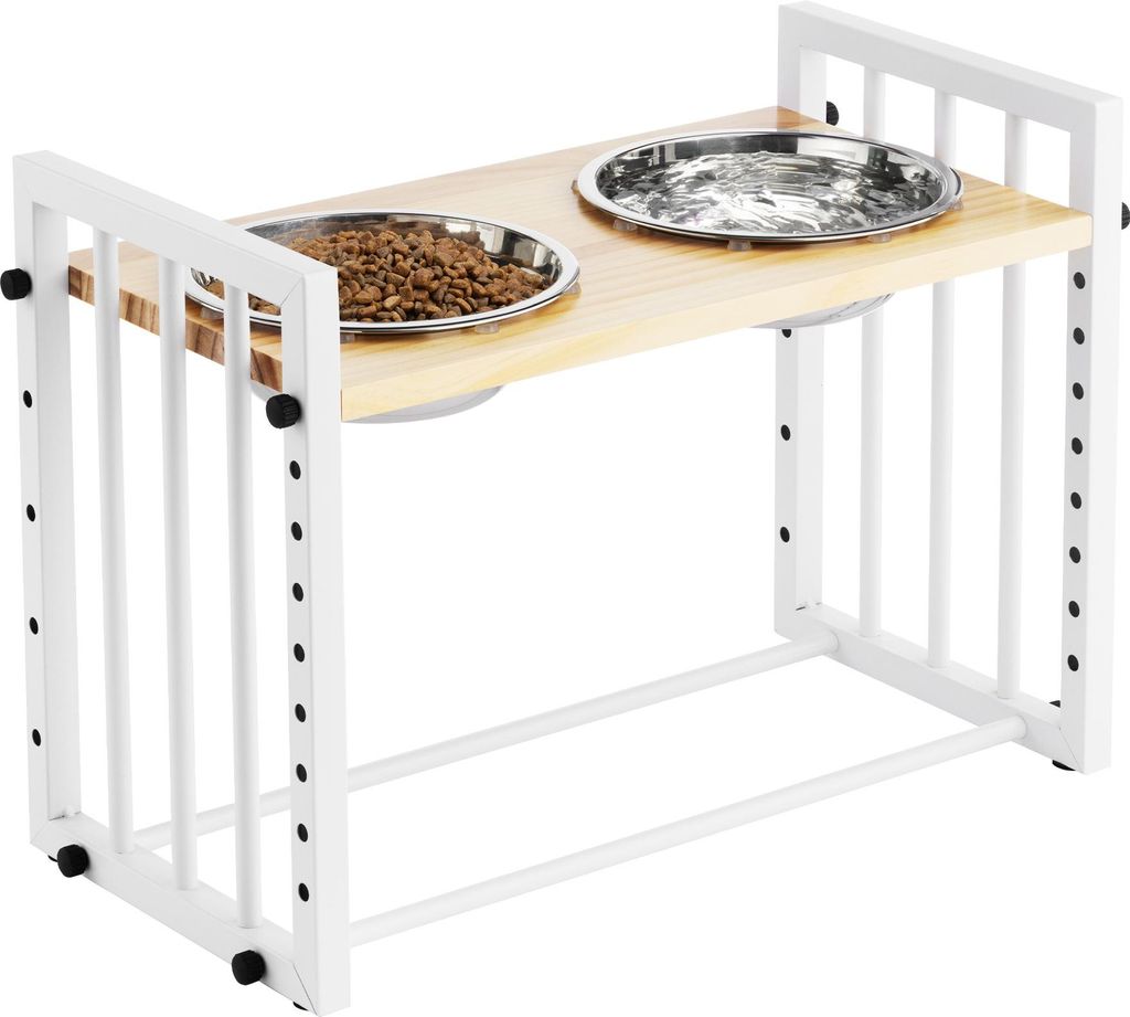 Navaris Hundenapf erhöht - Höhenverstellbarer Hundenapf grosse Hunde - Aus Edelstahl 304 - Spülmaschinengeeignet - Einfache Montage - 1180ml pro...