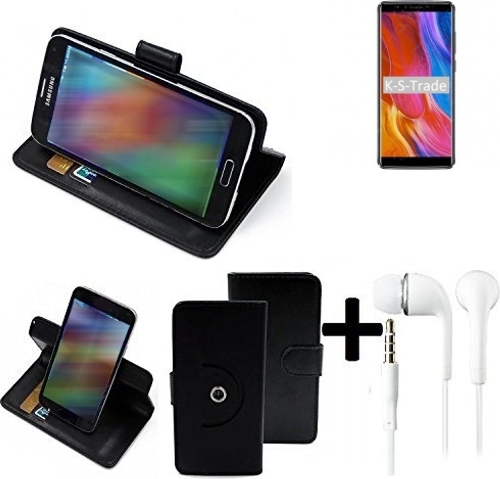 K-S-Trade Handy-Hülle Schutz-Hülle + Kopfhörer kompatibel mit Oukitel K8 Handyhülle Flipcase Smartphone Cover Handy Schutz Tasche Walletcase