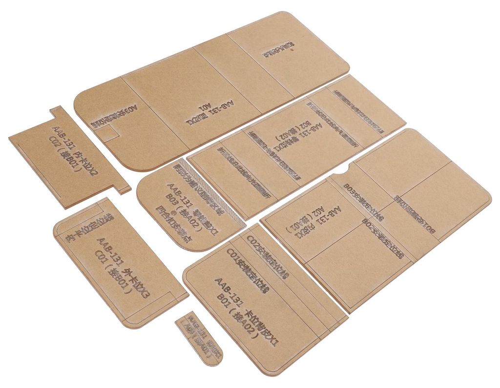 8-teiliges Set Acrylschablonen für kurze Geldbörsen – DIY-Set mit handgefertigten Leder-Schnittmustern und Bastelwerkzeugen