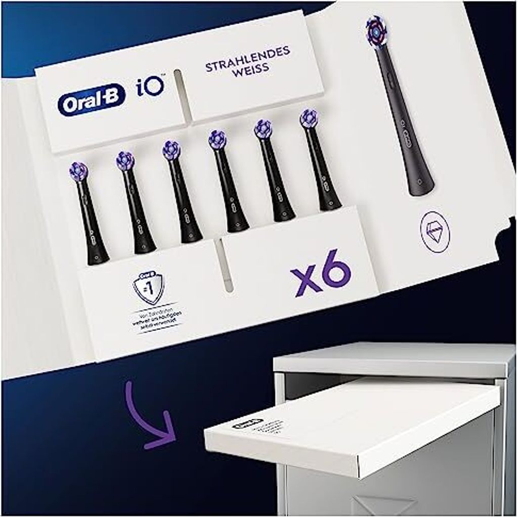 Braun Oral-B iO Radiant White BLACK 6er FFU Aufsteckbürsten Produktbild 3