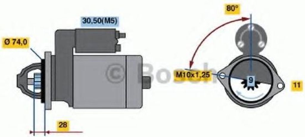 BOSCH 0 986 021 550 Starter Anlasser 1,1kW für TOYOTA AYGO (WNB1, KGB1) 12V