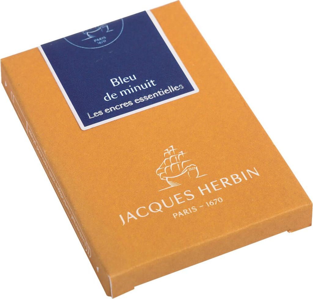 Jacques Herbin 4x 7 große Patronen (internat. Größe 1,35ml) Marineblau 11019JT