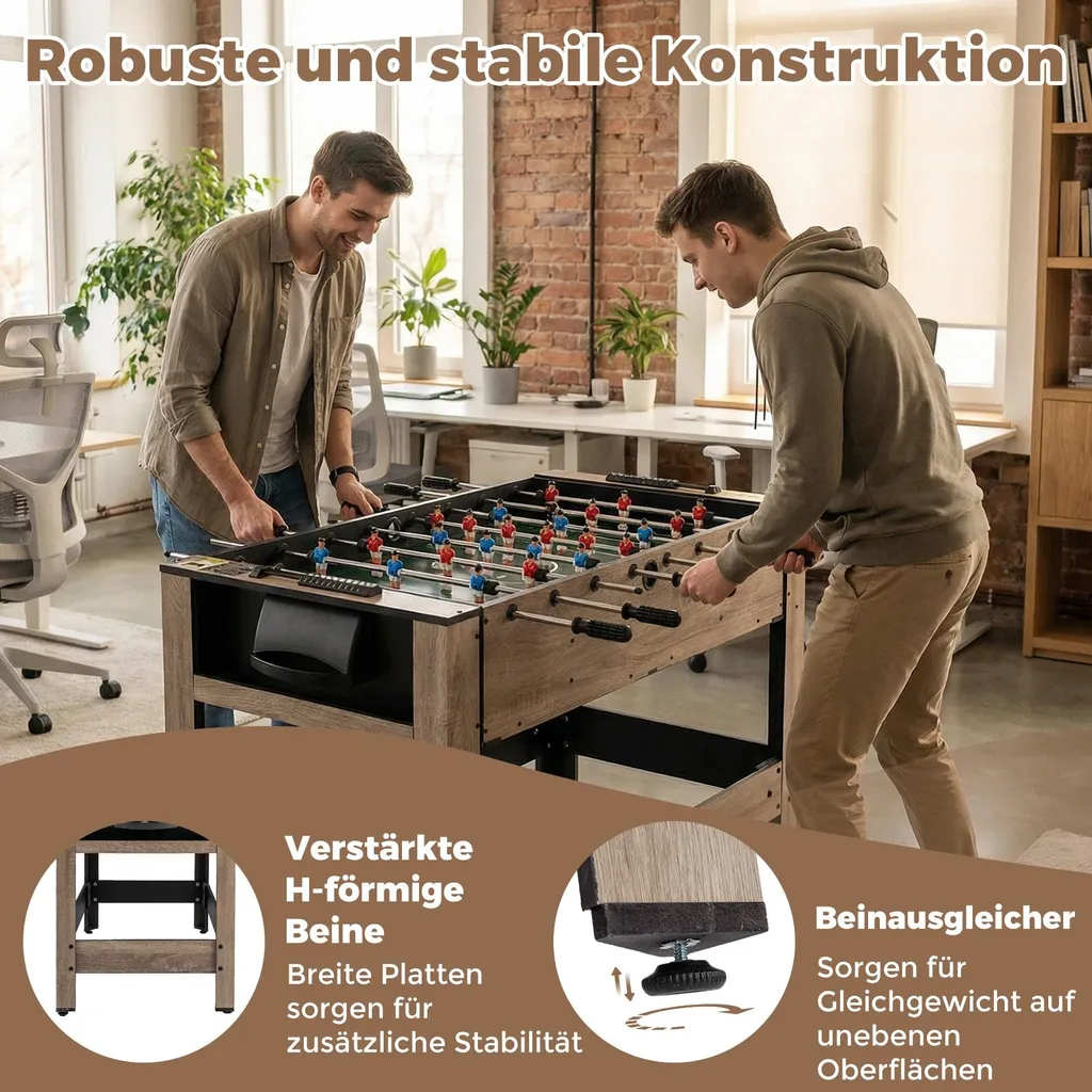 Table de jeu pivotante 2 en 1 avec structure en bois robuste